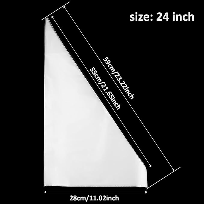 100Pcs 24 Inch Extra Large Piping Bags Disposable, Thickened Disposable Clear Plastic Icing Piping Bags, Food Grade Cake Decorating Bags for Dessert, Pastry, Cookies, Cupcake Decorating