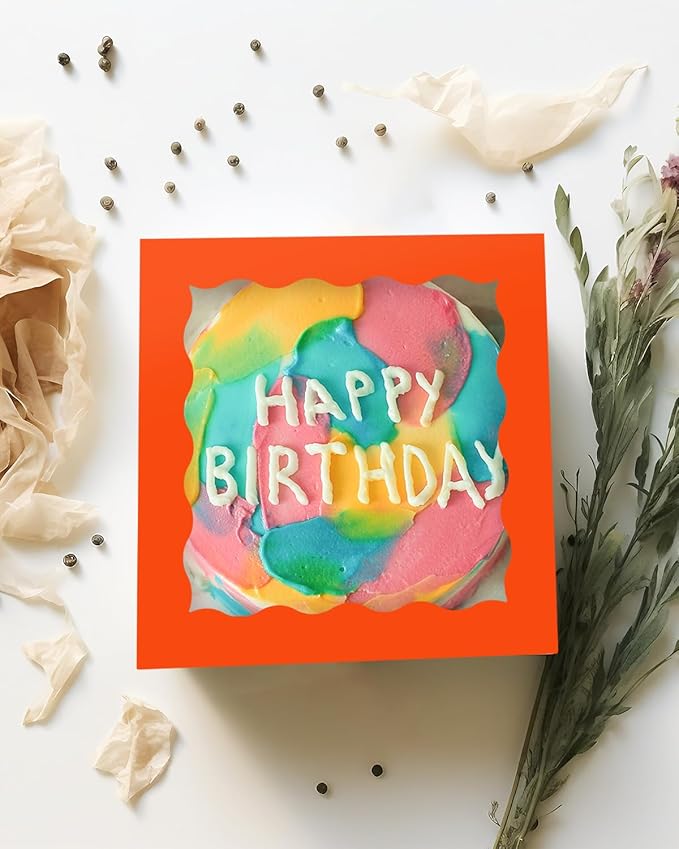 Bakepacker 36pcs 12x12x6 Inches Cake Boxes with Window 18-Packs Orange Cake Boxes 12 Inch Bakery Boxes (18 Cake Boxes +18 Cake Boards)