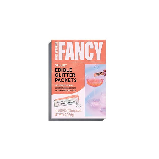 Fancy Sprinkles Opulust Edible Glitter Packets Portable & On-The-Go for Sparkling Drinks, Champagne, Cocktails, Wine, Beer, & more. (1 Pack)