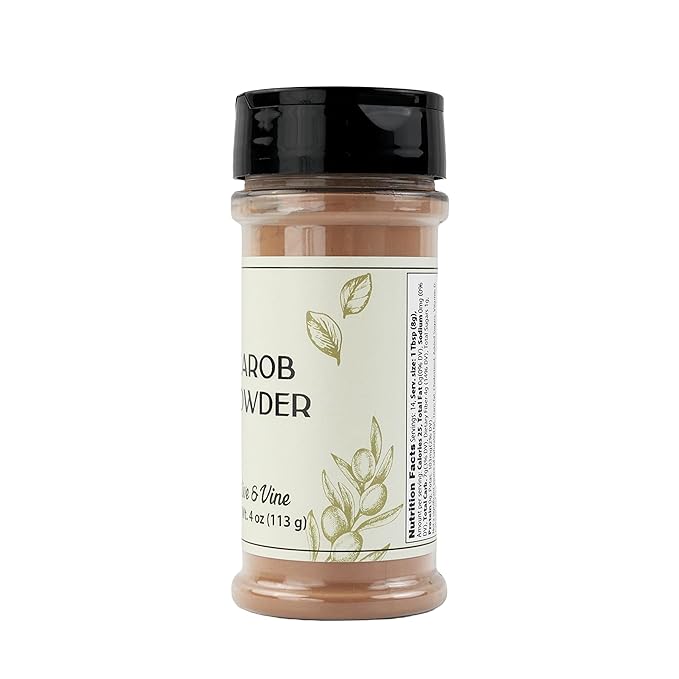 Olive & Vine Carob Powder, Sweet & Nutty Flavor, For Baking & Smoothies, Rich Tradition, Authentic Taste, For Global Recipes (4 Ounce)