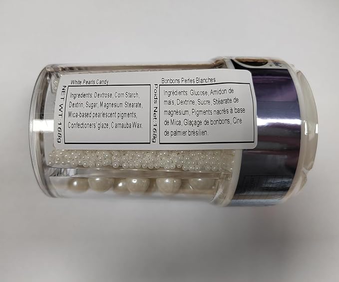 EPHVODI Sprinkles for Cake Decorating, White Pearl Sugar Sprinkles for Cupcake Toppers Wedding Party Halloween Christmas Supplies, 4 Sizes Sprinkles Mix