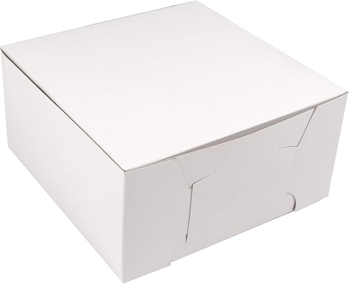 O’Crème Cake Boxes – White Bakery Boxes – 6 x 6 x 5 Inch Pastry Containers – Kraft Bakery Boxes for Holding and Displaying your Pastries - Pack of 5