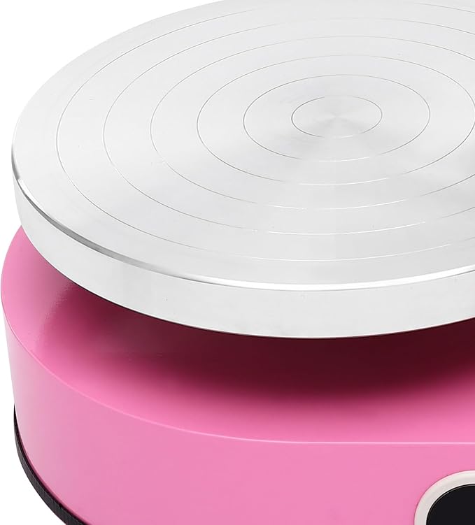 LOYALHEARTDY 200W Cake Spreading Machine with Turntable,Cake Turntable Adjustable Spatula, Touch Control, Cake Icing Machine, Pink - Perfect for Professional Cake Decorating,Pink
