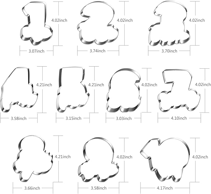 Large Number Cookie Cutter Set with Word-10 Piece-Diswasher Safe-#1#2#3#4#5#6#7#8#9#10 Fondant Cookie Cutter Shape