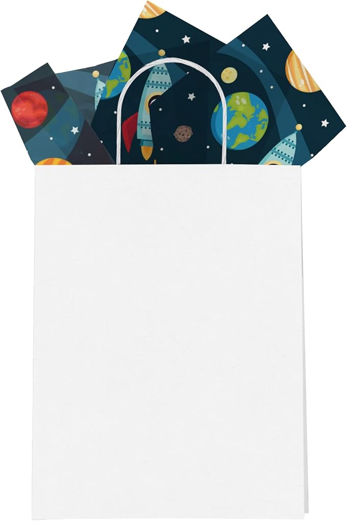 Pro Supply Global Space Astronaut Printed Tissue Paper for Gift Bags or Boxes and Wrapping - Bulk Decorative Art Tissue Paper for Packaging and Gifting | 24 Sheets 20" x 30"