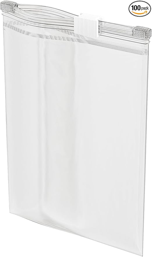 100 Count - Slider Zip Food Storage Sandwich Bags, 6" x 9" 3 Mil Heavy Duty, Strong & Durable For Freezer Storage, For Sandwiches, Snacks & More. GPI