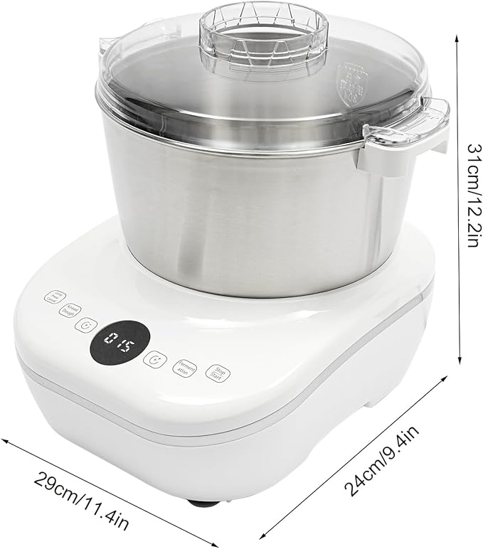169oz Electric Dough Maker with Fermentation, 200W Dough Stand Mixer Machine with 140-170 RPM,Built-in Microcomputer Timer,Digital Screeny, Automatic Kneading Machine for Bakery (White)