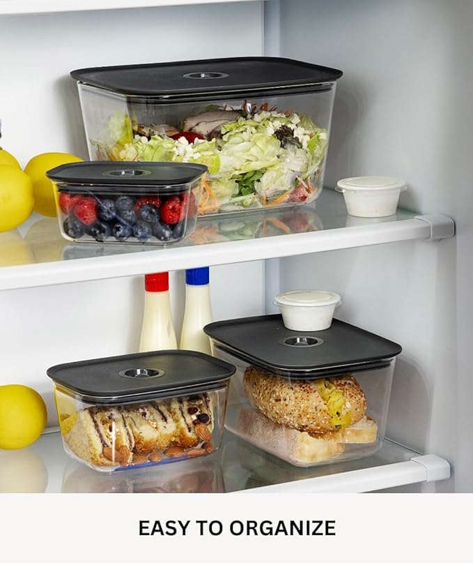 24/7 BAGS 4 Set Airtight Pantry Storage Containers, Easy Use One Push Valve, Leak Proof, BPA-Free, Freezer Storage Safe, (Herbs, Tea, Spices, Coffee, Sugar, and More) 4 Sizes