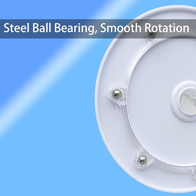2PCS 4" Small Lazy Susan Turntable, White Acrylic Ball Bearing Rotating Tray Display Base for Spice Rack Table Cake Kitchen Pantry Decorating, 40 lb Load, 360° Smooth Rotation