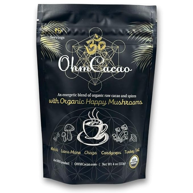 OhmYes Trio: Organic 11 Mushroom Coffee, Pure Cacao, & Mushroom Cacao