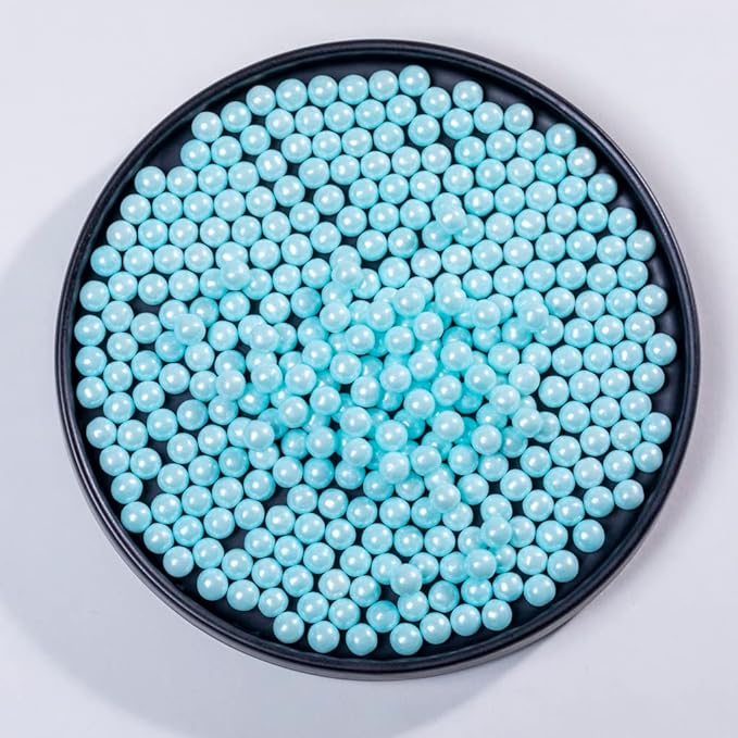 Light Blue Sprinkles Edible Pearls,Cake Sprinkles 130g 4.6OZ,Cookie Sprinkles,Sugar Pearl, Edible Candy Pearls for Cake Cupcake Decorationg (7mm-lightblue)