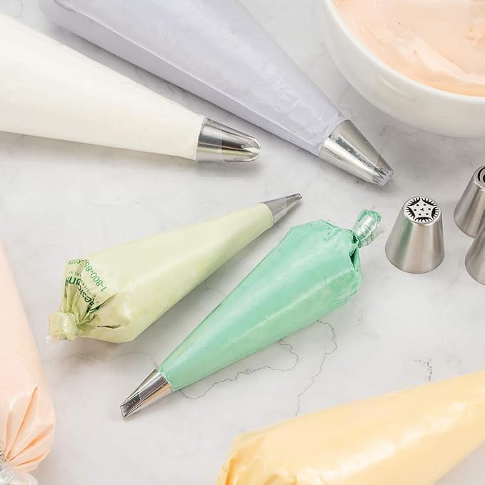 Restaurantware Pastry Tek 12.2 Inch Piping Bags 100 For Icing Pastry Bags - Disposable Food Grade Clear Plastic Decorating Bags Non Slip For Frosting Cupcakes Cakes And Pies