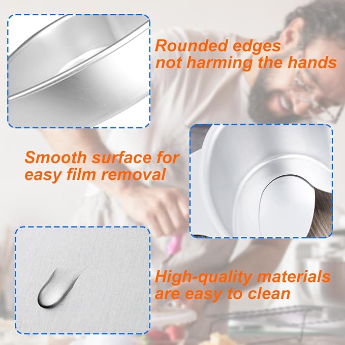 Heart Cake Pan 6+8inch Heart Shaped Cake Pan Removable Bottom Deep Mold Aluminum