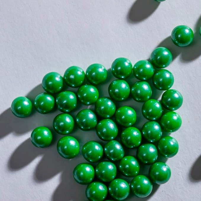 Christmas Green Sprinkles for Cake Decorating 130g 4.6OZ, Edible Pearls,Cake Sprinkles,Cookie Sprinkles,Sugar Pearl, Edible Candy Pearls for Cake Cupcake Decorationg (7mm-Dark Green)