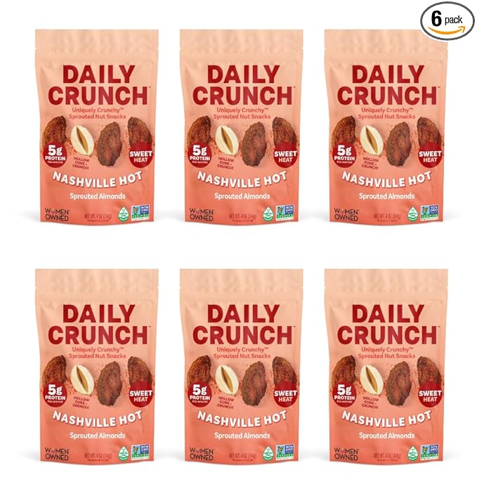 Daily Crunch, Zero Seed Oils, Gluten Free, 4oz (6 Pack, Nashville Hot)