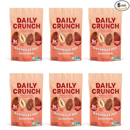 Daily Crunch, Zero Seed Oils, Gluten Free, 4oz (6 Pack, Nashville Hot)