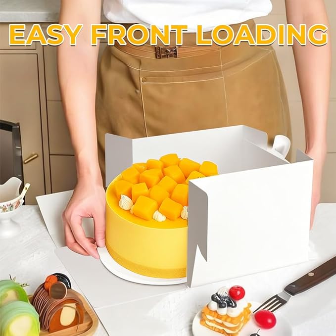 3 Pack Cake Boxes, 10x10x8 Inches Tall Cake Box with Cake Boards, White Bakery Boxes with Window, Disposable Cake Containers with Lids for Cake, Donuts, Pies, Cookies, Wedding, Birthday, Party