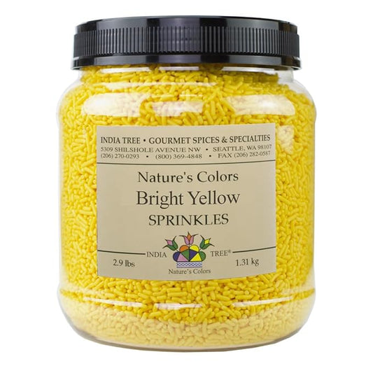 India Tree Nature's Colors Bright Yellow Sprinkles - 2.9 lb Bulk | Natural, Vegan, Non-GMO, Top 9 Allergen-Free