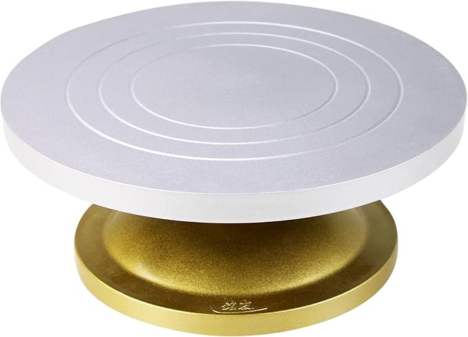 Cake Turntable 12'' Revolving Cake Stand, Cake Turntable for Decorating with Non-Slip Bottom, Cake Stands for Party, Wedding Decorations, Pastries and Cupcakes (Plastic Steel)