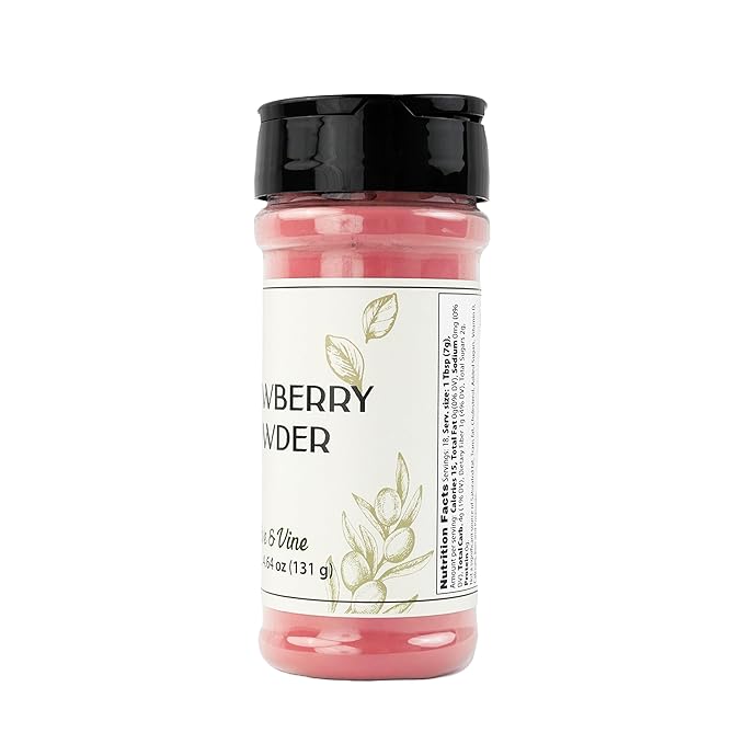 Olive & Vine Strawberry Powder, Sweet & Fruity, For Smoothies & Baking, Rich Tradition, Authentic Taste, For Global Recipes (4.64 Ounce)