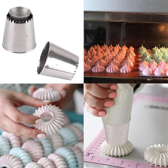 FantasyDay 4 piece Stainless Steel Piping Tips Piping Nozzles Cake Decorating Supplies Cookies Cupcake Icing Decorating Supplies Decorating Kits Frosting Icing Tips Baking Set Tools