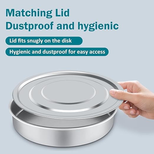 Lab Sieve Pan with Lid, Chromium-Plated Steel Test Sieves Pan, Economy Standard Analysis Sample Test Sieves for Industrial Laboratory Homes, 12Inch/30cm Diameter 2.75in/7cm Height