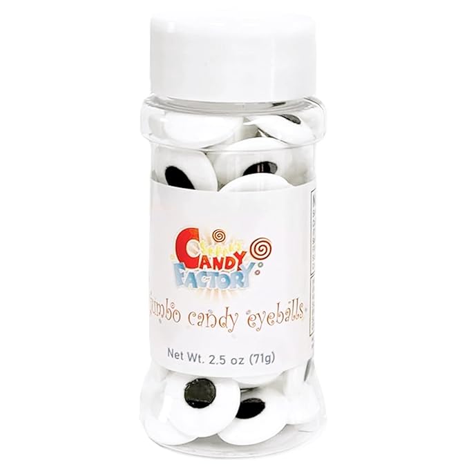 Sarah's Candy Factory Jumbo Size (0.66 inches) 2.5 Oz in Bottle Candy Eyes Eyeballs for Cake, Cupcake Toppers, Cookie Decorations Edible Sugar Icing Kosher in a Bottle