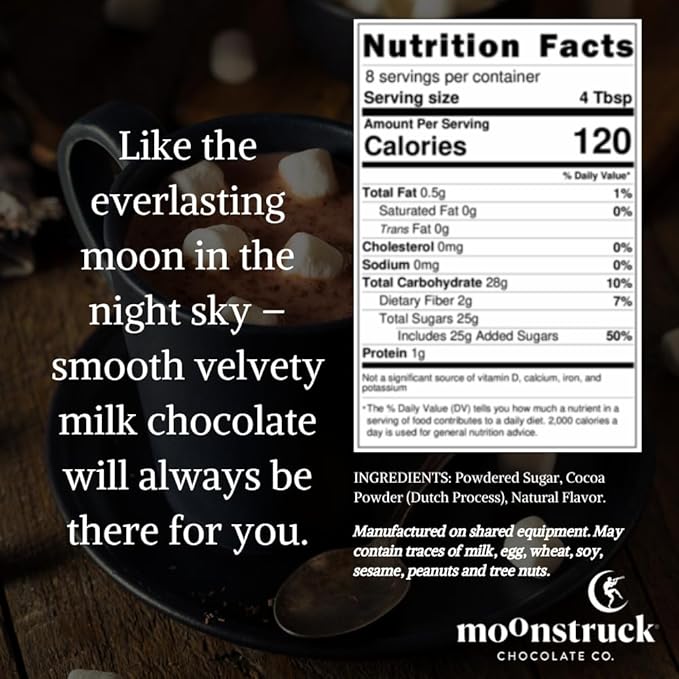 Moonstruck Chocolate Creamy Milk Chocolate Hot Cocoa Mix, 9.5oz (Pack of 1)