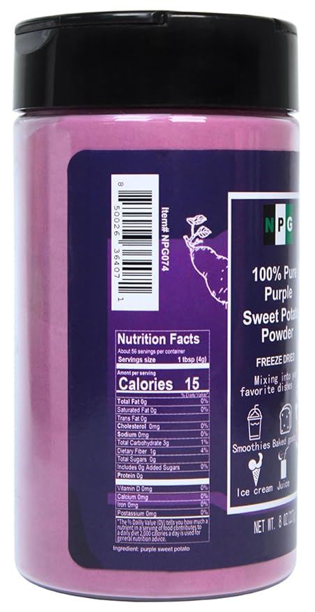 NPG 100% Pure Purple Sweet Potato Powder(Purple Yam Ube) 8 Ounces, All Natural Purple Dry Food Coloring Powder for Baking, Smoothies, Pasta, Tortillas, Vegan Gluten Free Non-GMO