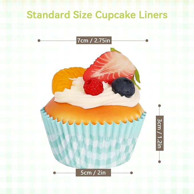 Standard Cupcake Liners 400 Count Paper Baking Cups Buffalo Plaid Disposable Cupcake Wrappers for Wedding and Party Baking Supplies