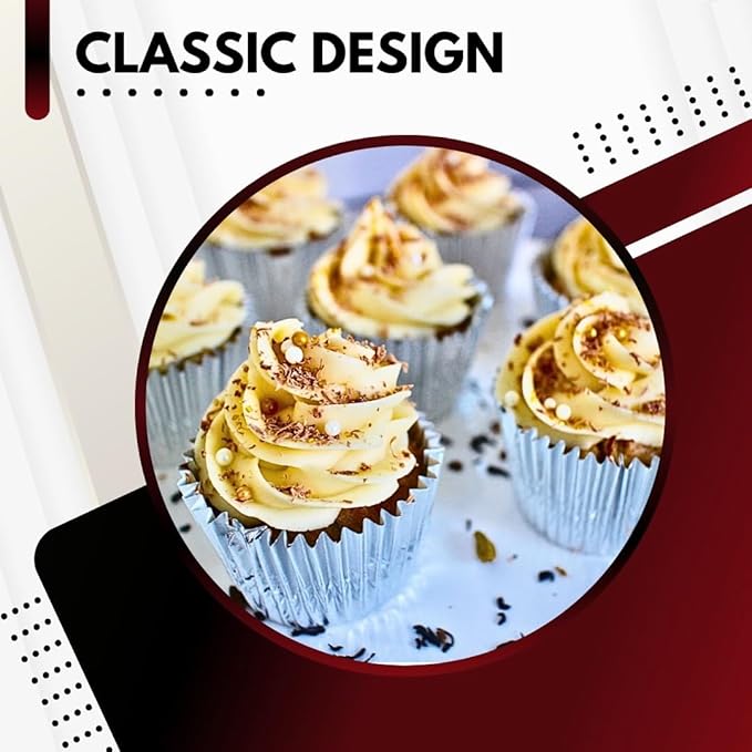 Green Direct Cupcake Liners - Standard Size Cupcake Wrappers to use for Pans or carrier or on stand - Paper Baking Cups, Silver, (Pack of 240)