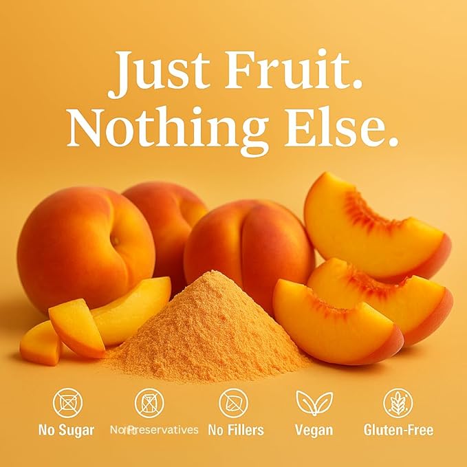 Confect Peach Fruit Powder | Pure & Natural Fruit Powder for Smoothies, Baking, Beverages, Juices, Tea & DIY Recipes | Vegan, Gluten-Free, No Added Sugar – 5 OZ