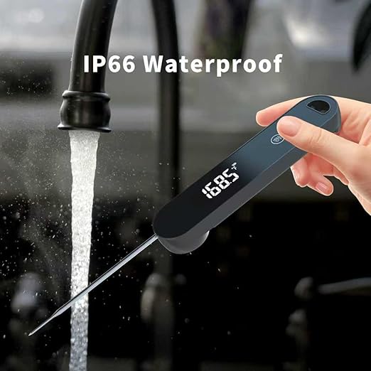 YFL Instant Read Digital Meat Thermometer, 0.5S Fast Response Food Thermometer ±0.5°F Accuracy | IPX7 Water Resistant Kitchen Thermometer for Grilling, BBQ, Air Fryer, Cooking and Baking