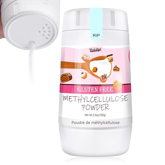 3.5oz Methylcellulose Powder, Pure & Premium Methylcellulose Powder Food Grade, Suitable for Ice Cream Making, Veggie Burger, Cake, Yogurt, Candy, Gum, Baking and More