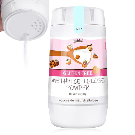 3.5oz Methylcellulose Powder, Pure & Premium Methylcellulose Powder Food Grade, Suitable for Ice Cream Making, Veggie Burger, Cake, Yogurt, Candy, Gum, Baking and More