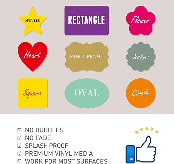 Custom Stickers Personalized Labels - Customized Stickers with Any Design Image Logo Text,Custom Thank You Label Stickers,Custom Stickers for Business Logo,100 Labels (Fancy Frame,1.5"x1")