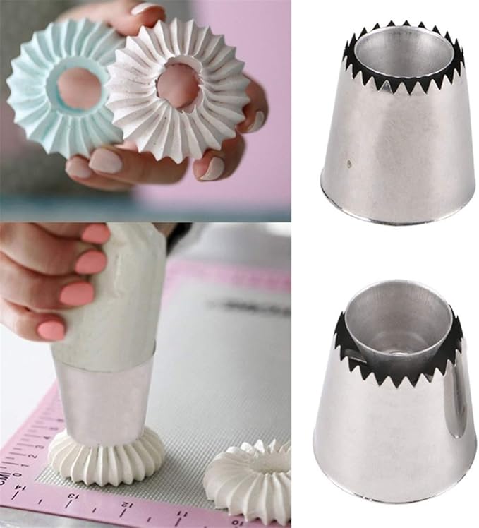 FantasyDay 4 piece Stainless Steel Piping Tips Piping Nozzles Cake Decorating Supplies Cookies Cupcake Icing Decorating Supplies Decorating Kits Frosting Icing Tips Baking Set Tools