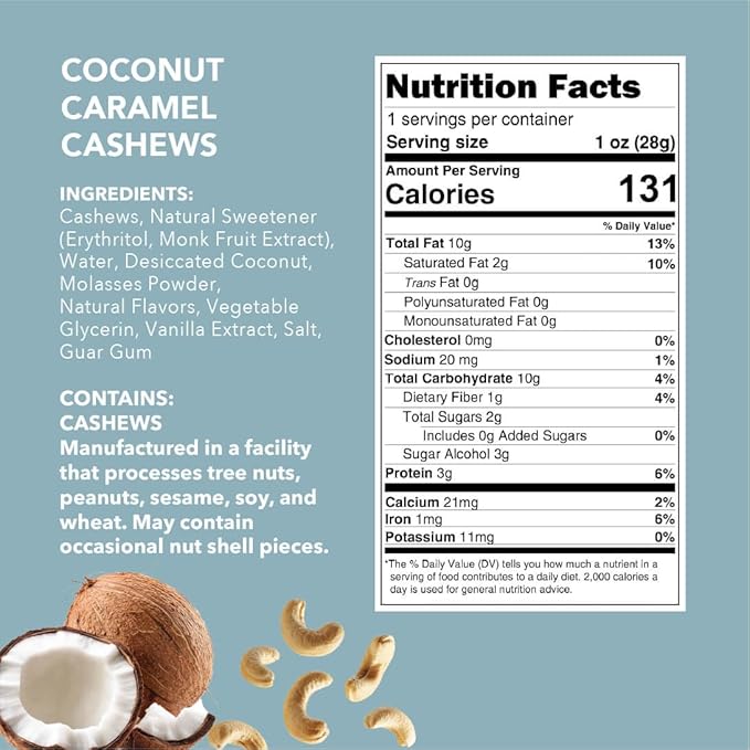 Earthside Farms 18 pcs Variety Pack – 1oz, 3pcs Each of Coconut Caramel Cashews, Butter Toffee Peanuts, Blueberry Vanilla Cashews, Maple Cinnamon Pecans, Orange Ginger Almonds, Banana Bread Walnuts