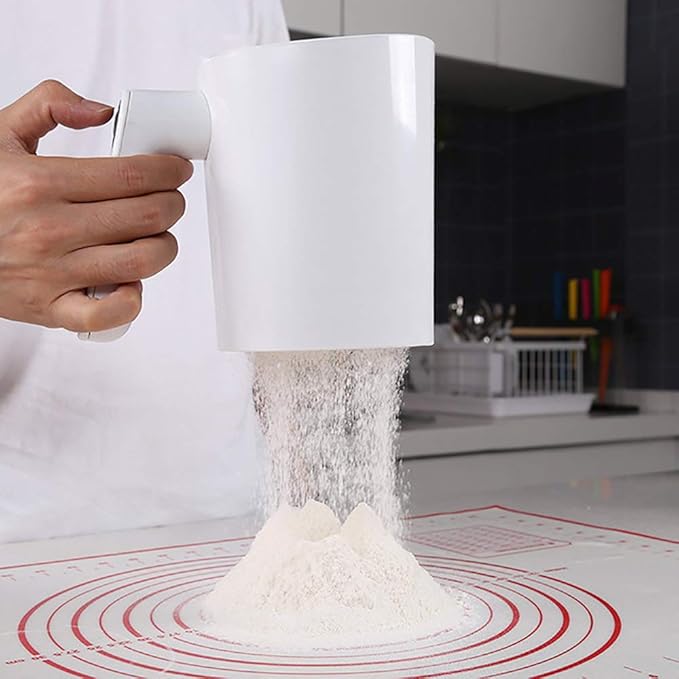 Battery Operated Electric Flour Sifter, Handheld Cooking Tool for Pastry Baking, Easy to Clean, Ergonomical Handle