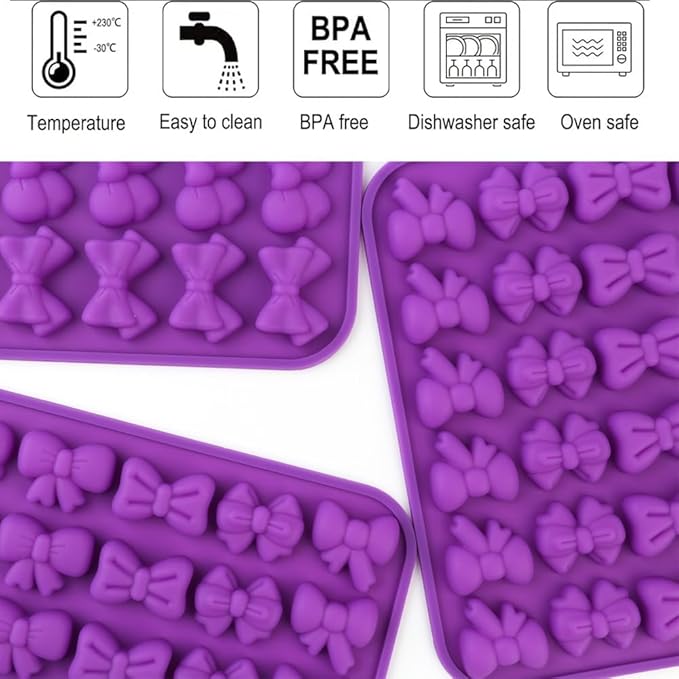 Candy Chocolate Mold Silicone Mold For Making Candy, Chocolate, Cake Decoration, Pudding, Cookies, Ice Cube (Bow mold)