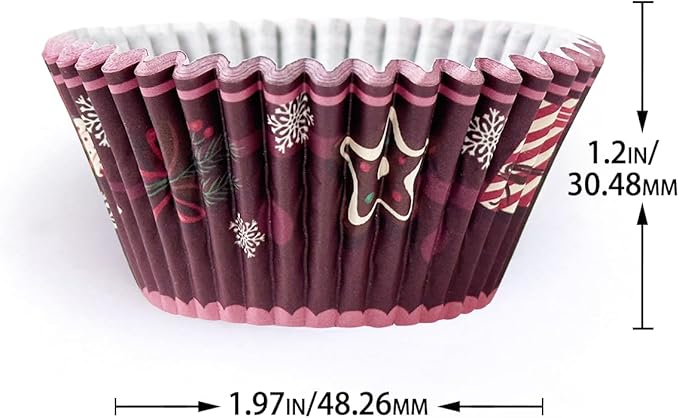 qiqee Christmas Standard Cupcake Liners Cupcake Cups 300-Count Food Grade Gradient 6 Design Christmas Gingerbread Man Cupcake Papers Baking Cups Cupcake Wrappers(Standard Size)