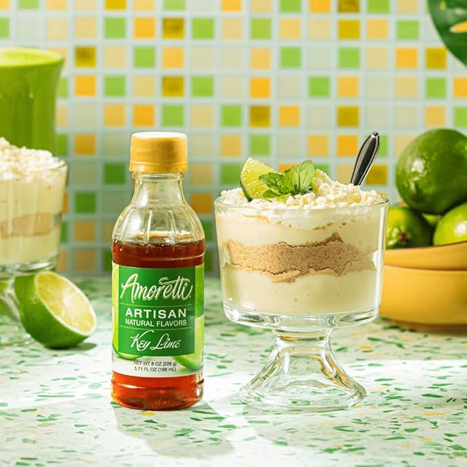 Amoretti - Natural Key Lime Artisan Flavor Paste, 2.2 lbs, Perfect For Ice Cream, Beverages, Cakes, and more, Preservative Free, Vegan, Gluten Free, No Artificial Sweeteners, Highly Concentrated