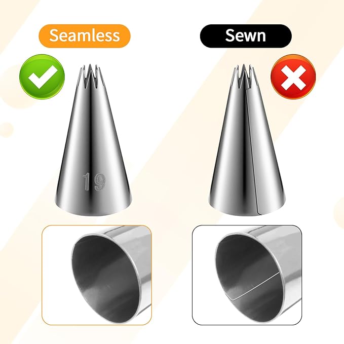 5 Pcs Piping Tips Set Piping Nozzles Set Stainless Steel Cupcake Icing Pipings Kit DIY Icing Nozzle Tool Frosting Tips for Cake Decorating