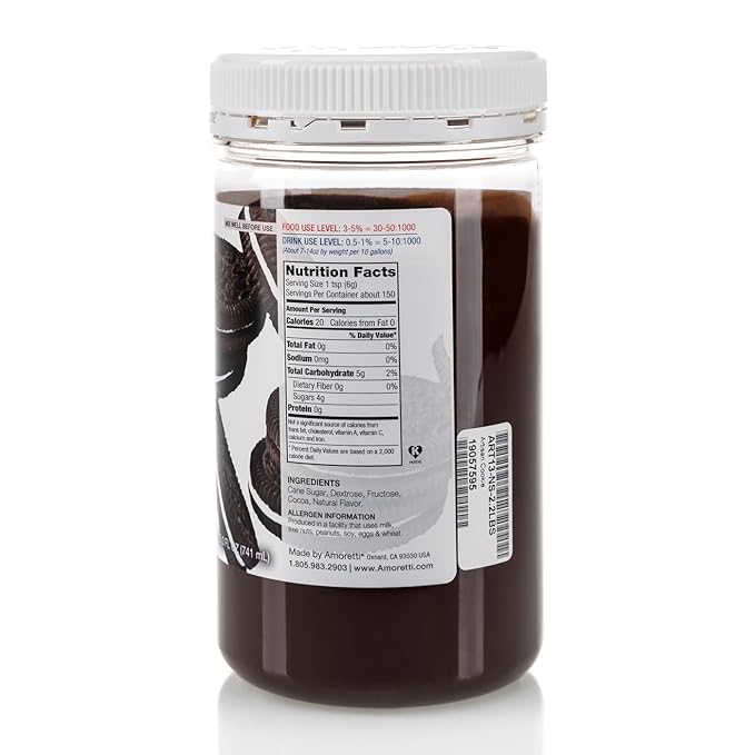Amoretti - Natural Cookies & Cream Artisan Flavor Paste, 2.2 lbs, Perfect For Ice Cream, Beverages, Cakes, and more, Preservative Free, Vegan, Gluten Free, No Artificial Sweeteners, Highly Concentrated