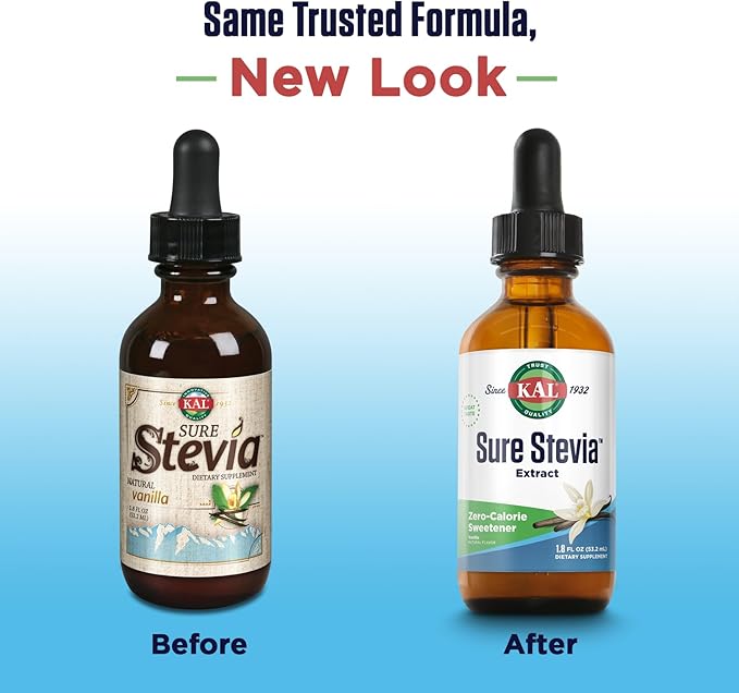 KAL Pure Stevia Extract, Vanilla, 1.8 Fluid Ounce