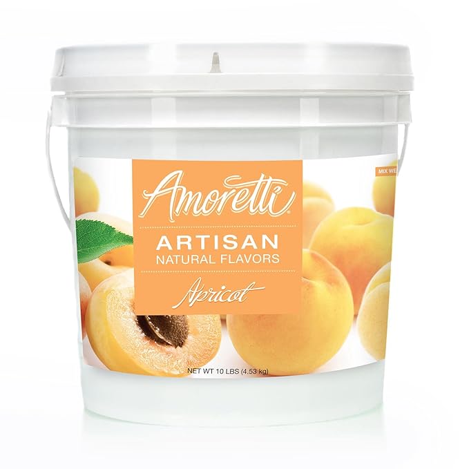 Amoretti - Natural Apricot Artisan Flavor Paste, 10 lbs, Perfect For Ice Cream, Beverages, Cakes, and more, Preservative Free, Vegan, Gluten Free, No Artificial Sweeteners, Highly Concentrated