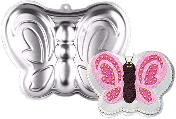 Ulalaza Butterfly Cake Pan 3D Aluminum Cake Mould Wedding Christmas Birthday Cake Baking Pan