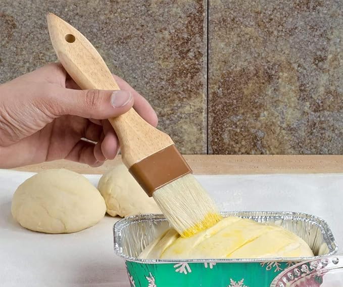 AME D'ESSENCE 1" Wide Boar Pastry Brush, Wooden Handle, Heat Resistant Bristle Basting Brush, Baking Tool, and Food Preparation