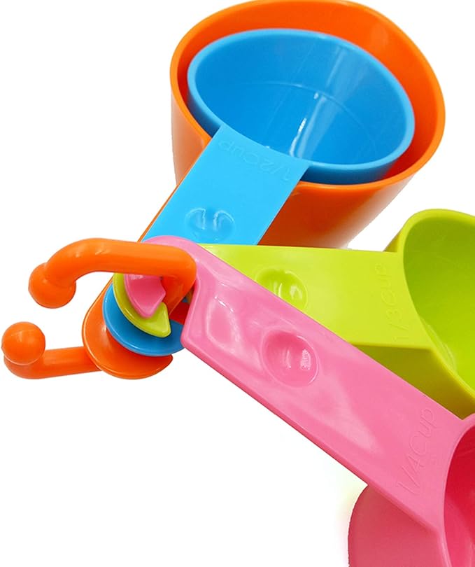 Rypet Dog Food Scoop Set of 4 - Plastic Measuring Cups for Dog, Cat and Bird Food (Random Color)