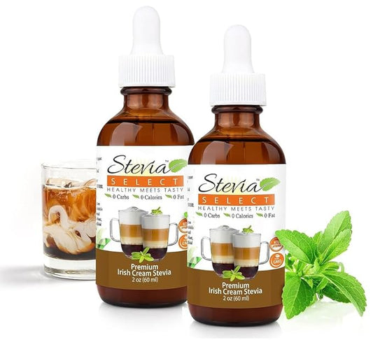 Stevia Select Irish Cream Stevia Extract Liquid - Zero Calorie Sweetener - All Natural Flavor Drops Extract Liquid - Pure Stevia Keto Coffee Drops - Keto Sweetener & Sugar Alternative 2 Oz (2 Pack)